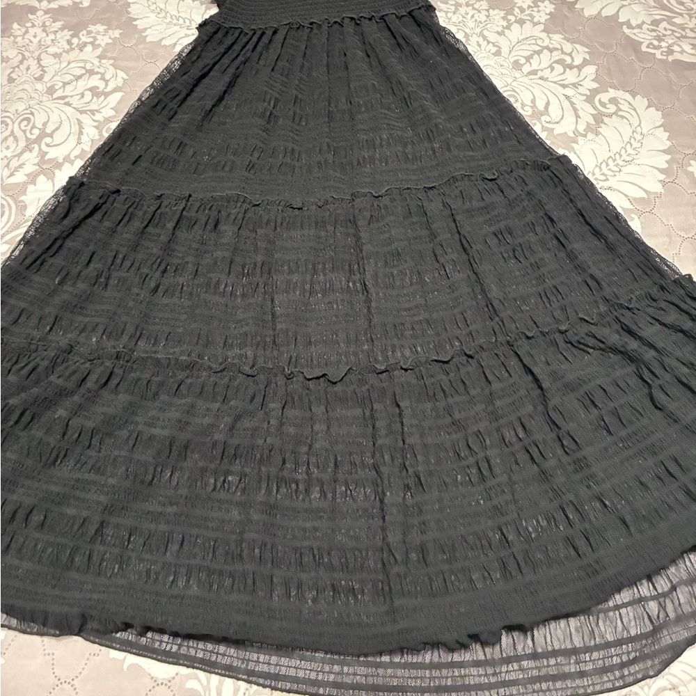 Nanette Lepore Black Tiered Maxi Dress